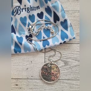 Brighton Silver Loving Mom Engraved Pendant Necklace